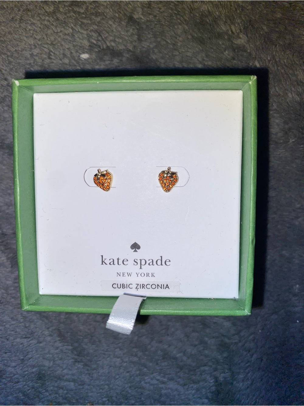 BNIB Kate Spade NY Strawberry Crystal Stud Earrings - Red/Gold $59